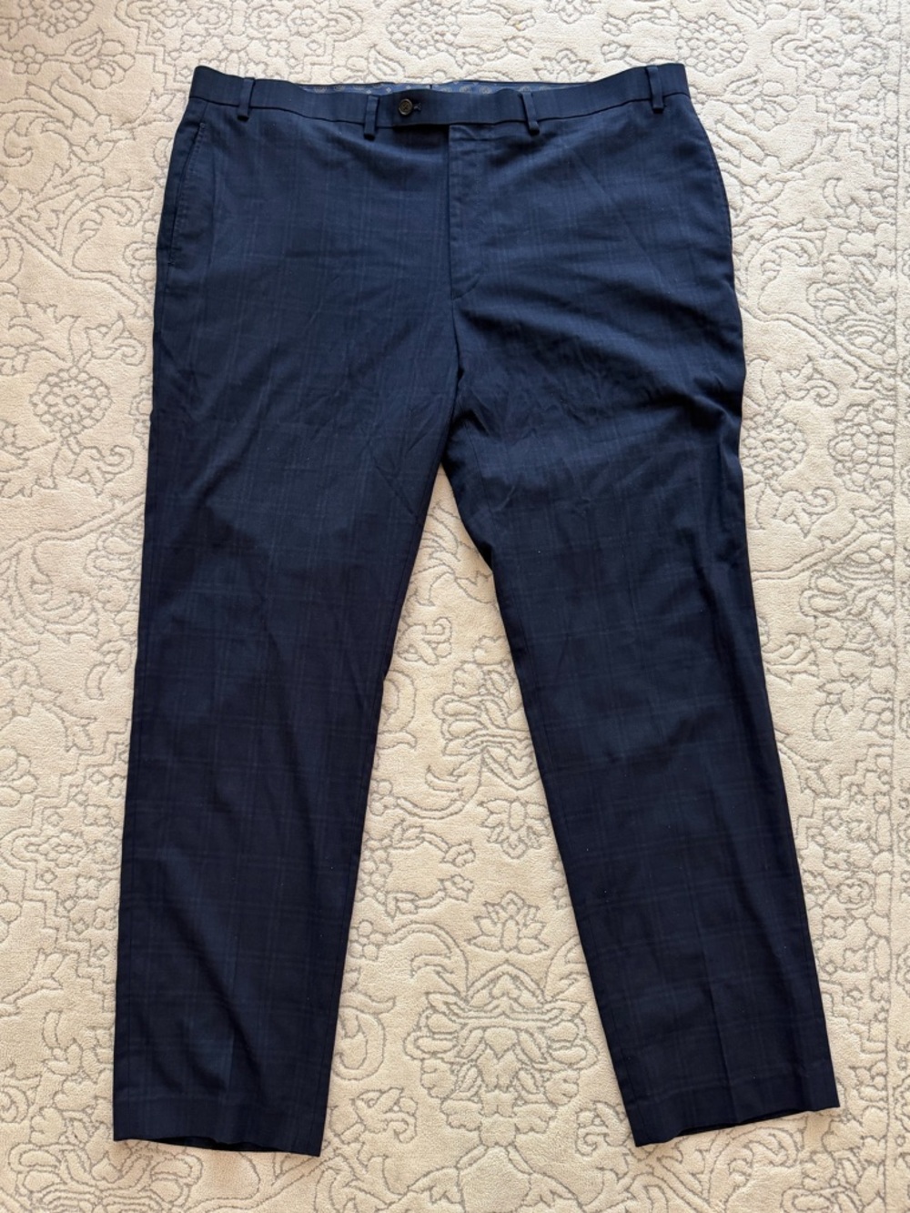 Lauren Ralph Lauren Men's Dark Navy Plaid Dress Pants - Picture 4 of 5